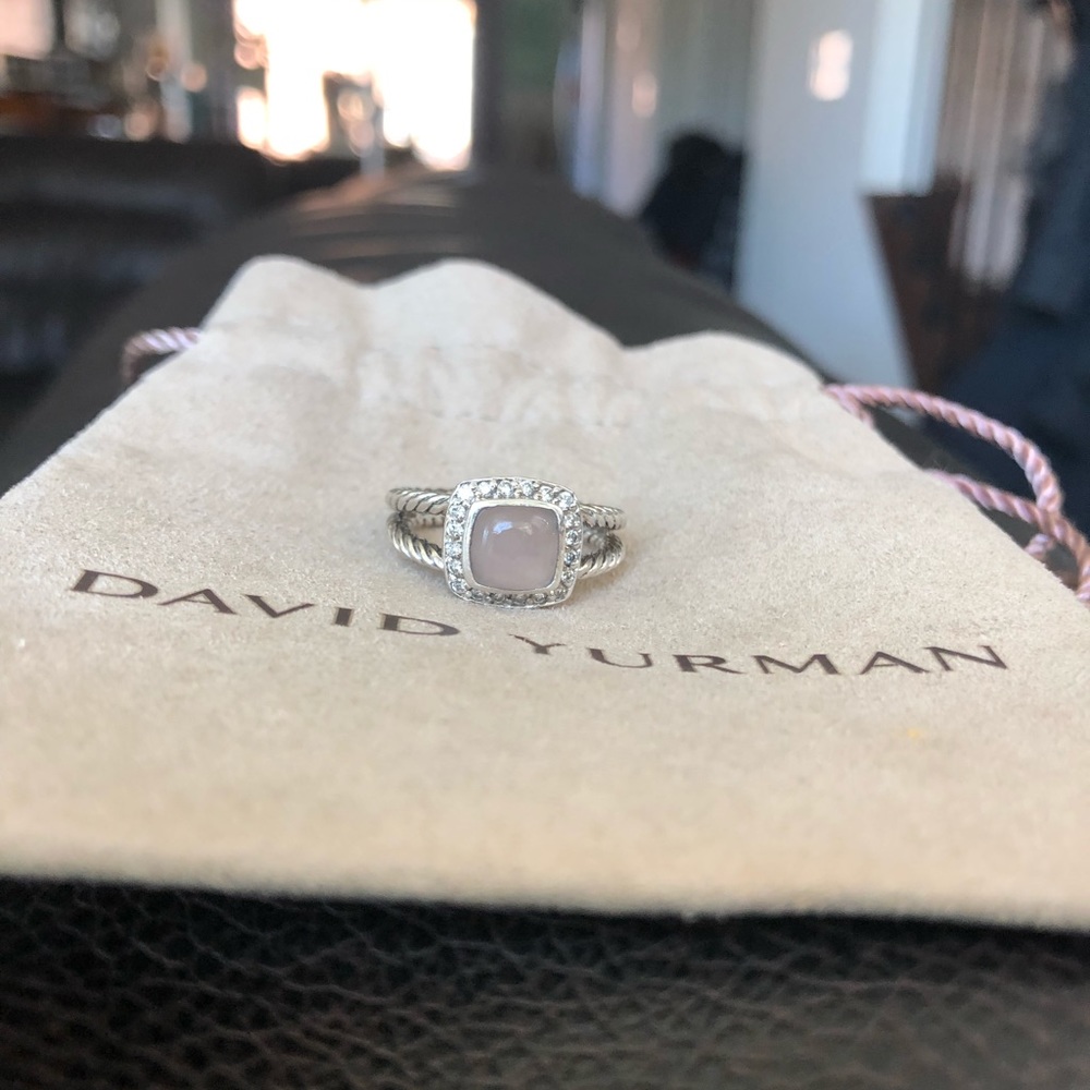 David Yurman moon quartz diamond ring size 6